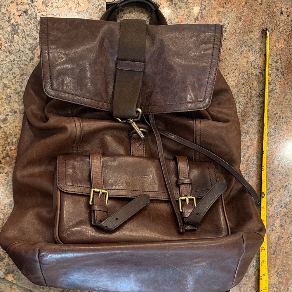 Coach Brown Leather Backpack